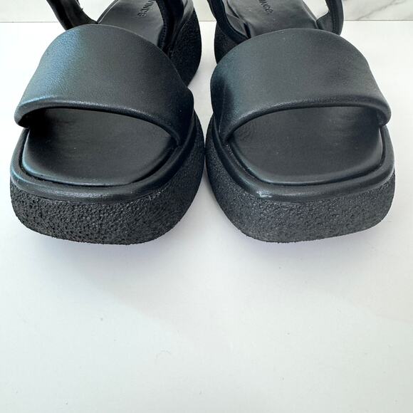 Vince Women Laguna Slingback Platform Sandals Sz 6.5 Cushion Puffy Minimal Black - Picture 6 of 10